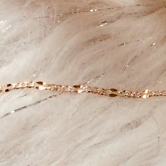 Two-Toned 14K Gold Ankle Bracelet 9" - Picture 11 of 16